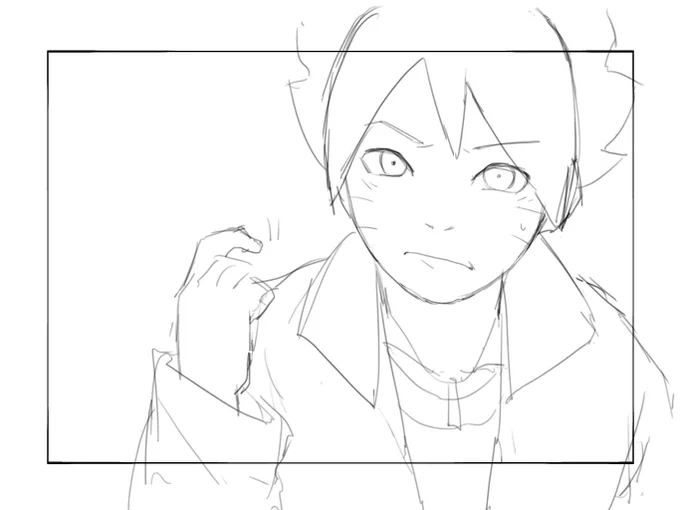 ナルトの誕生日に向けて描いてるアニメwip 
