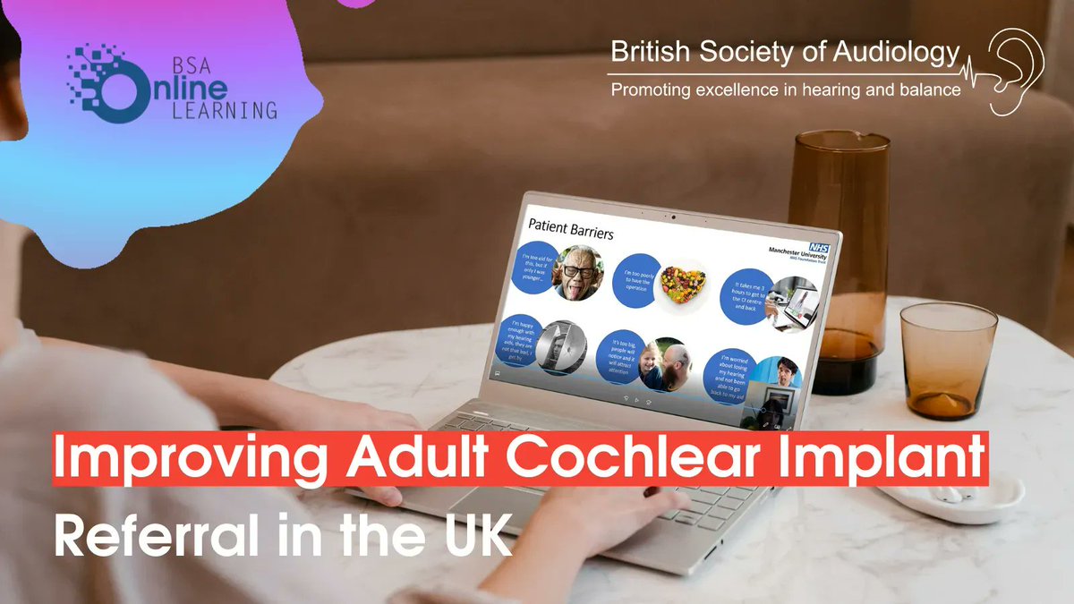 Check out the trailer for the latest #BSA Online Learning 📹 

A call to #audiologists to help improve the referral rates of adults for cochlear implantation in the UK. buff.ly/3viW02X

#audpeeps #hearing #hearingloss #auditoryresearch #Cochlearimplants