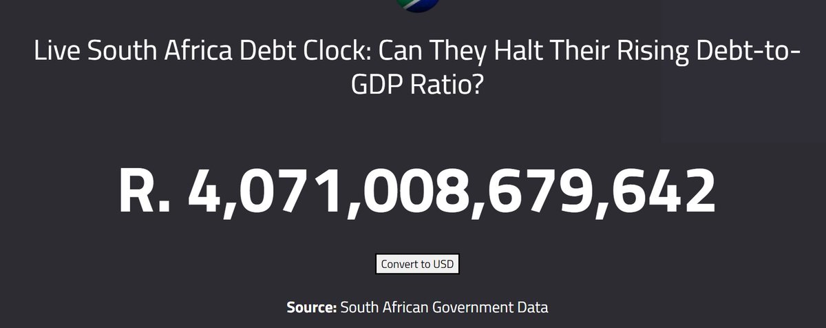 MagnusHeystek's tweet photo. Time to be scared, really scared. Our national debt just hit R4 trillion.! And global interest rates are soaring..... https://t.co/lH5FBJ1U8c