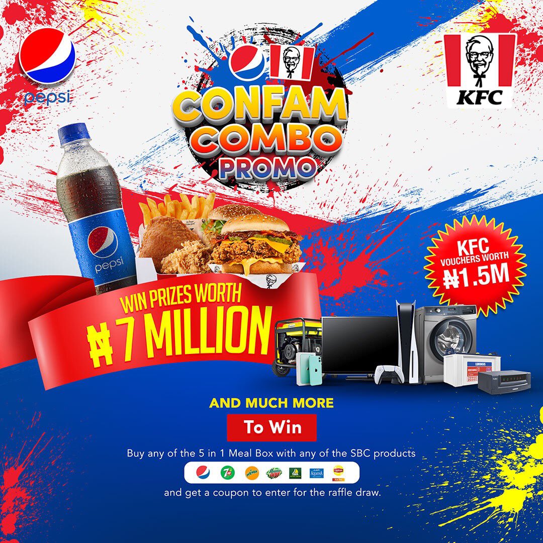 kfcnigeria's tweet photo. You don't want to miss out on this exciting promo
Tag a KFC Lover that needs to see this post.
Terms and Conditions Apply
#KFC #KFCNigeria #KFCxPespi #KFCPromo https://t.co/LZ3Rgu2jVa