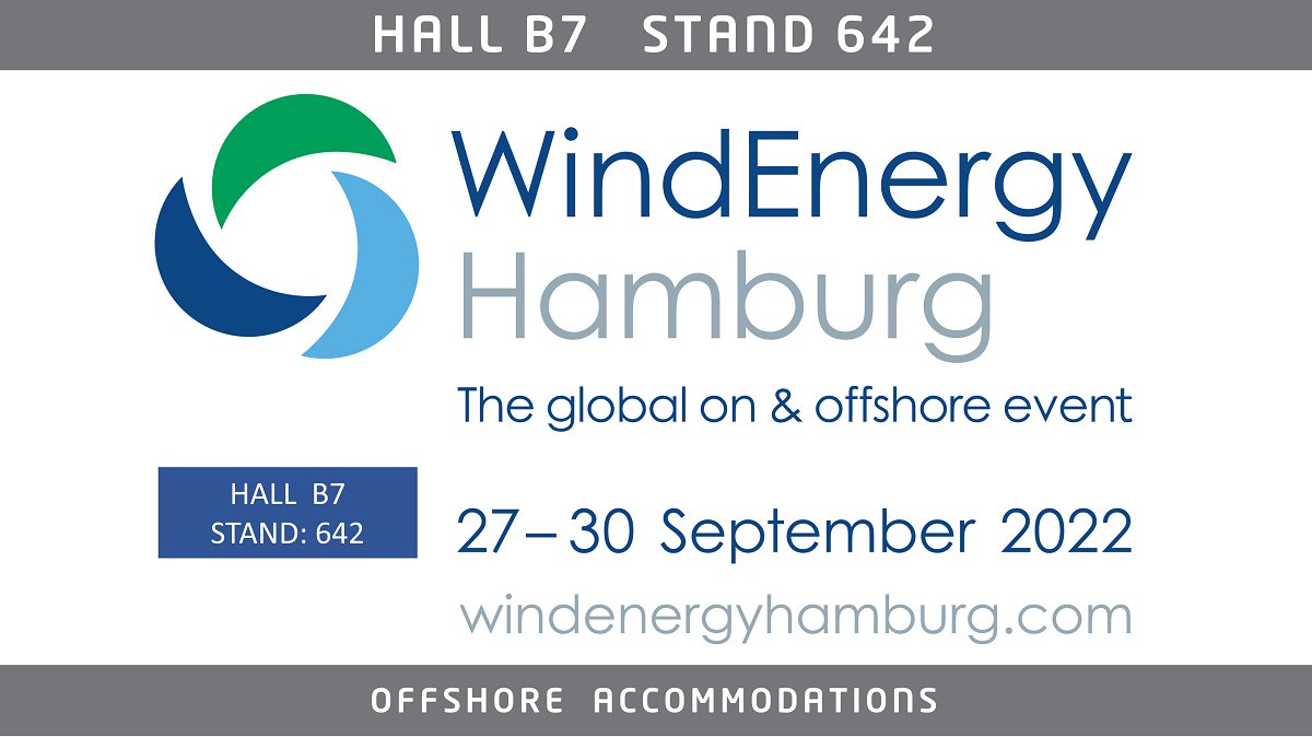 We will be at the <a href="/WindEnergyHH/">WindEnergy Hamburg</a> from 27 – 29 September 2022 together with <a href="/powerfulpeople/">iPS-Powerful People</a> visit our stand in the #DutchVillage; Hall B7 stand 642, looking forward to meeting you! 
#offshoreaccommodation #TLQ #livingquarters #a60cabins #h2m #windenergy