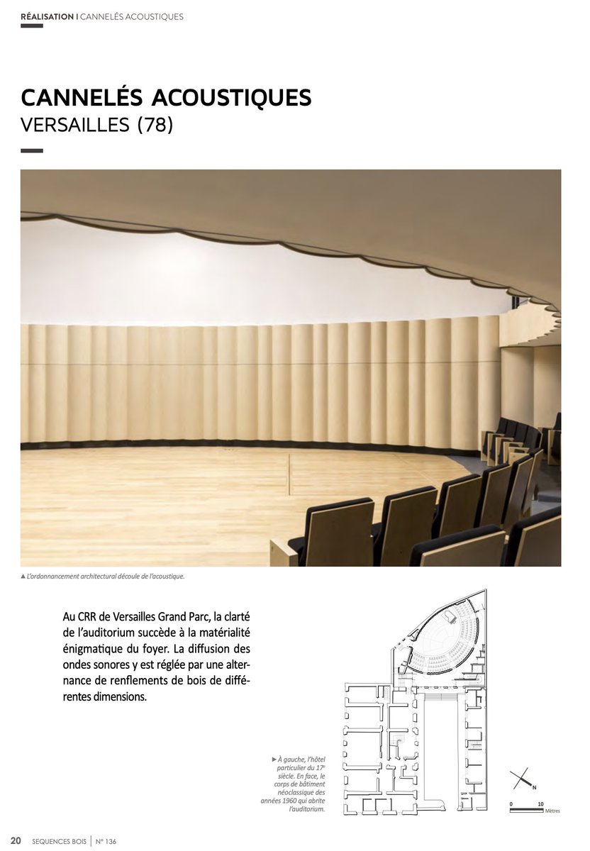PARCArchi's tweet photo. ~ REVUE DE PRESSE  ~
Nos cannelés acoustiques réalisés pour le Conservatoire rayonnement régional de Versailles sont dans le dernier numéro de @SequencesBois Le #CRR est désormais doté d'un auditorium de 250 places. Merci pour ce bel article sur les DÉFIS ACOUSTIQUES
#teamarchi https://t.co/Cs5oA0j12M