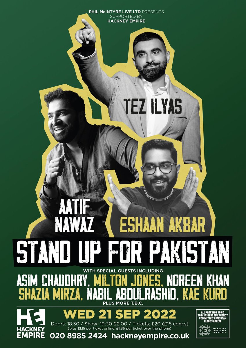 London, my fuck buddy <a href="/eshaanakbar/">Eshaan Akbar</a> is doing a wonderful thing tomorrow to raise money for flood relief in Pakistan. 

If you’re around, he’s put together a ridiculous bill of comics at the Hackney Empire. They’ve just released the final tickets, go get them.