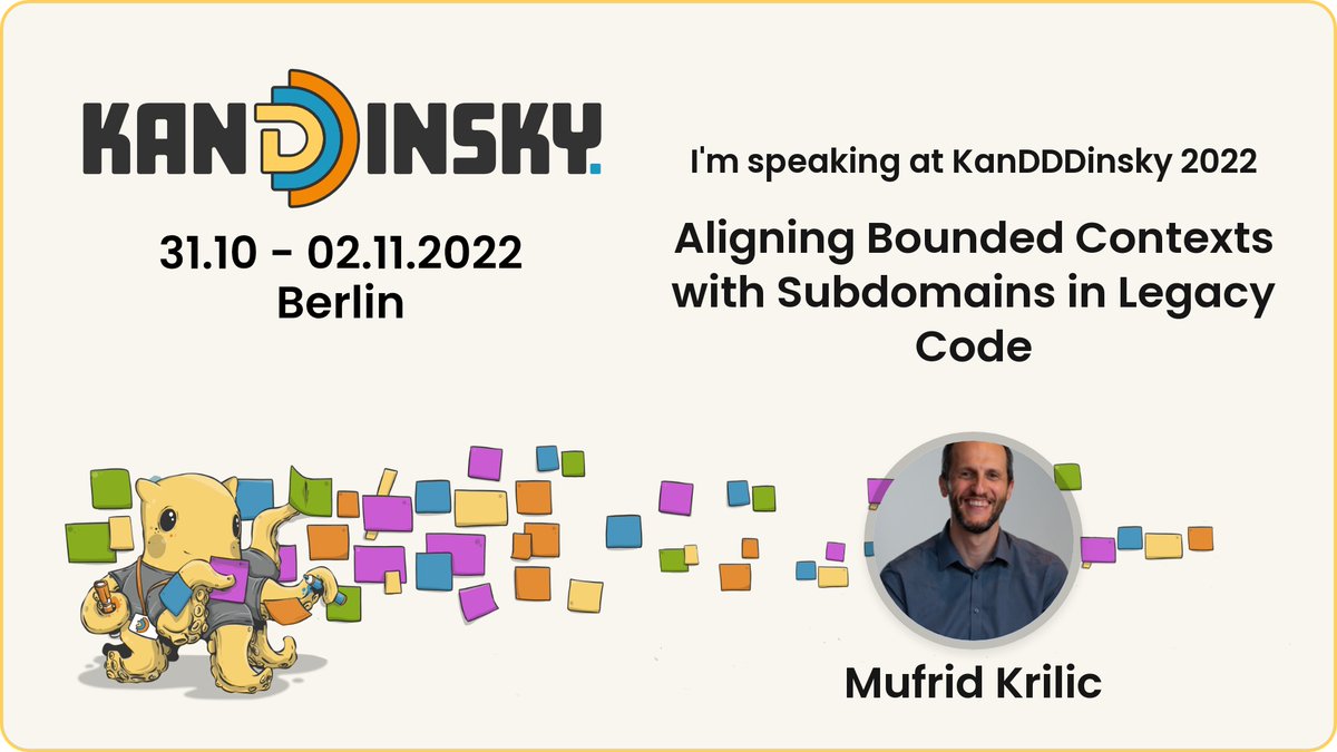 mufridk's tweet photo. Really proud and excited of being able to participate and contribute to #kanddinsky conference talking about #dddesign in #legacy systems https://t.co/mJPIjZMkij