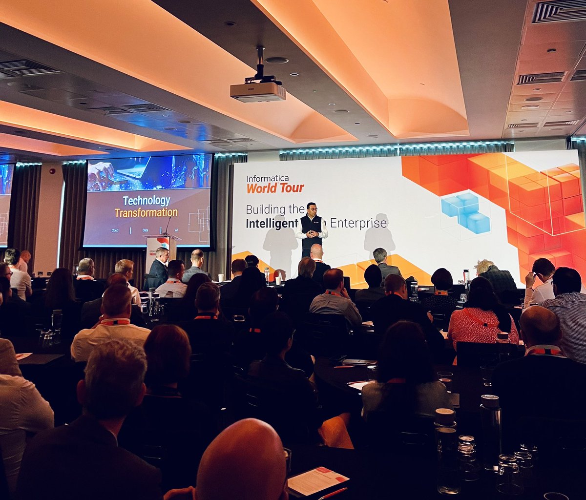 Great to be back in person with our UK customers and partners at #IWT22. <a href="/Informatica/">Informatica</a> CEO, Amit Walia sharing insights on building an Intelligent Data Enterprise