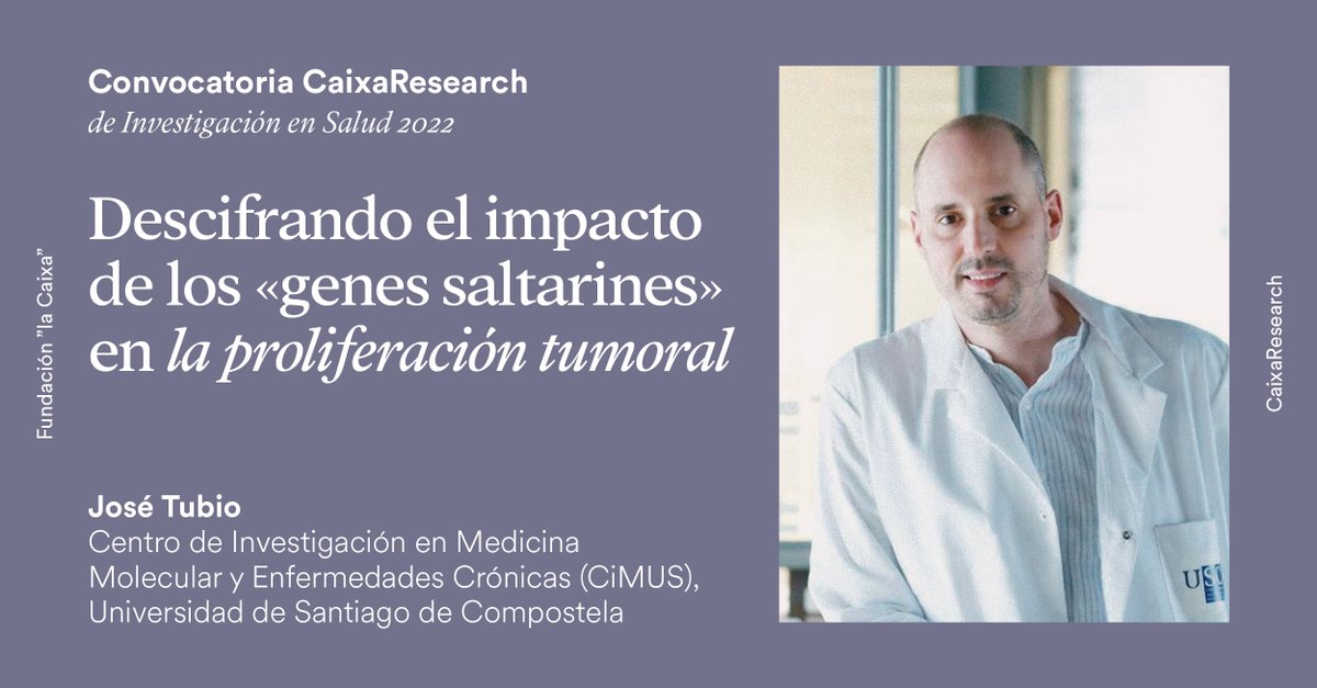 CaixaResearch's tweet photo. 🧬 Los “genes saltarines” o retrotransposones son una fuente importante de mutaciones en cáncer.

El proyecto #CaixaResearch de @ProfesorTubio @cimususc estudiará en mayor profundidad los retrotansposones y su papel en el cáncer.
 
https://t.co/8GjL6gVH06 https://t.co/0mdVg4ZTpc