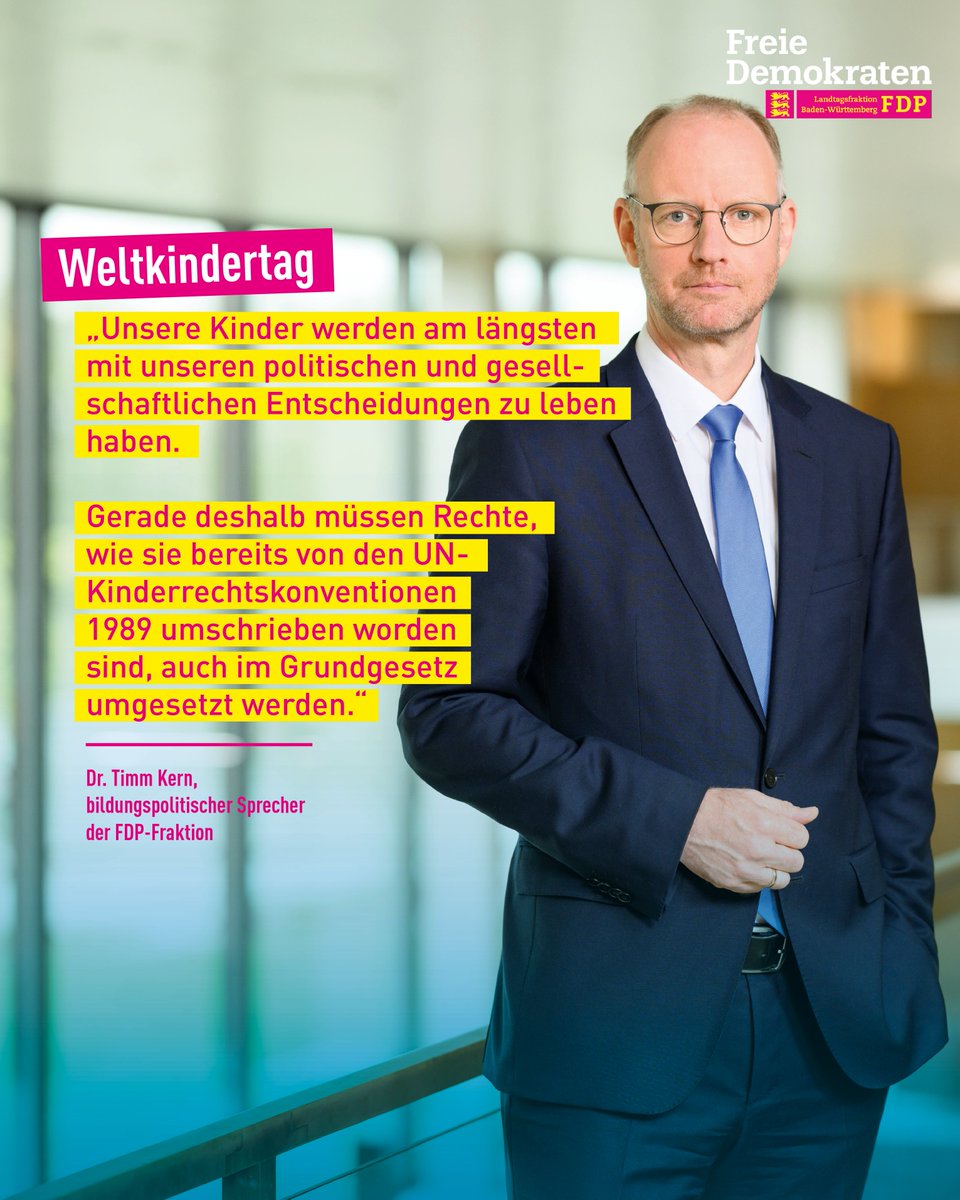 fdplandtagbw's tweet photo. Alles, was uns betrifft, betrifft unsere Kinder in einem ungleich höheren Maße. @timmkern 
#Kinderrechte #grundgesetz #politik #jugendbeteiligung #weltkindertag #kindertag #UNICEF #un #dkhw #GemeinsamFürFrieden #frieden #teilhabe #FreieDemokraten #liberal #fdp #fdpdvp #landtagbw https://t.co/iTJlZOcVjt