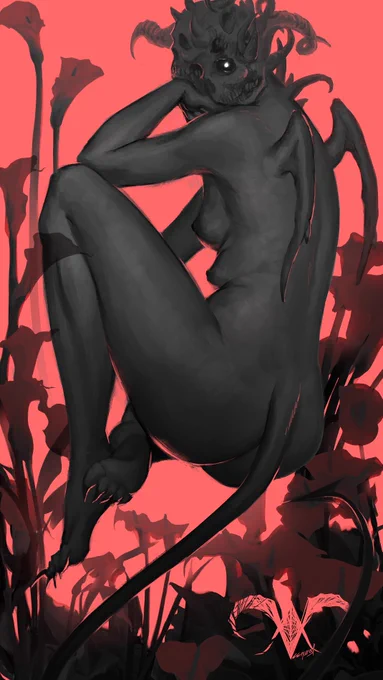 Сontemplating Angel in Calla Lilies 