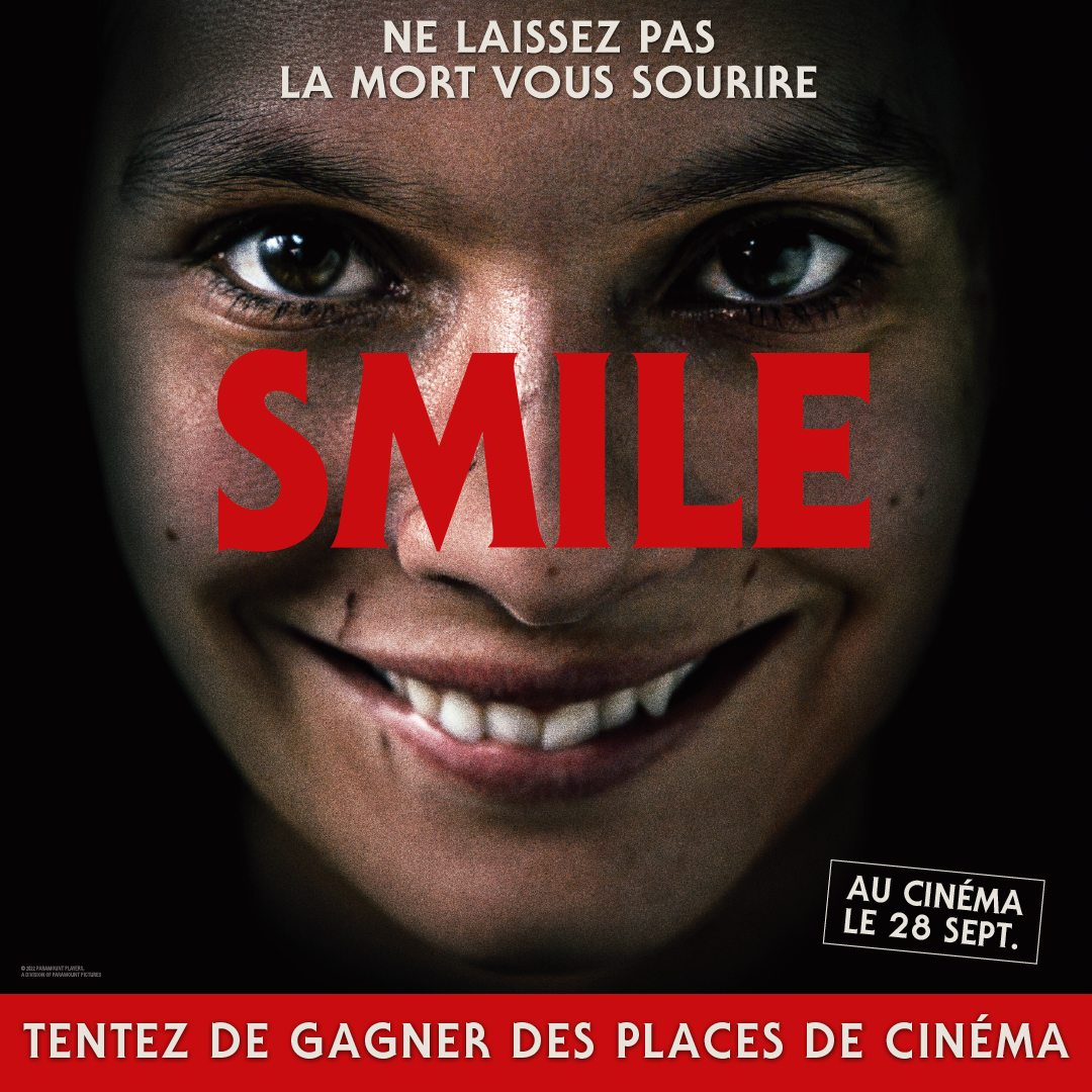 gameone's tweet photo. RT + Follow pour tenter de remporter 5x2 places de cinéma pour #SmileLeFilm, le film d’horreur de la rentrée ! 🎁
Fin du #concours et tirage au sort le 28/09 ! 
@paramountfr https://t.co/NpgyGPhRdT