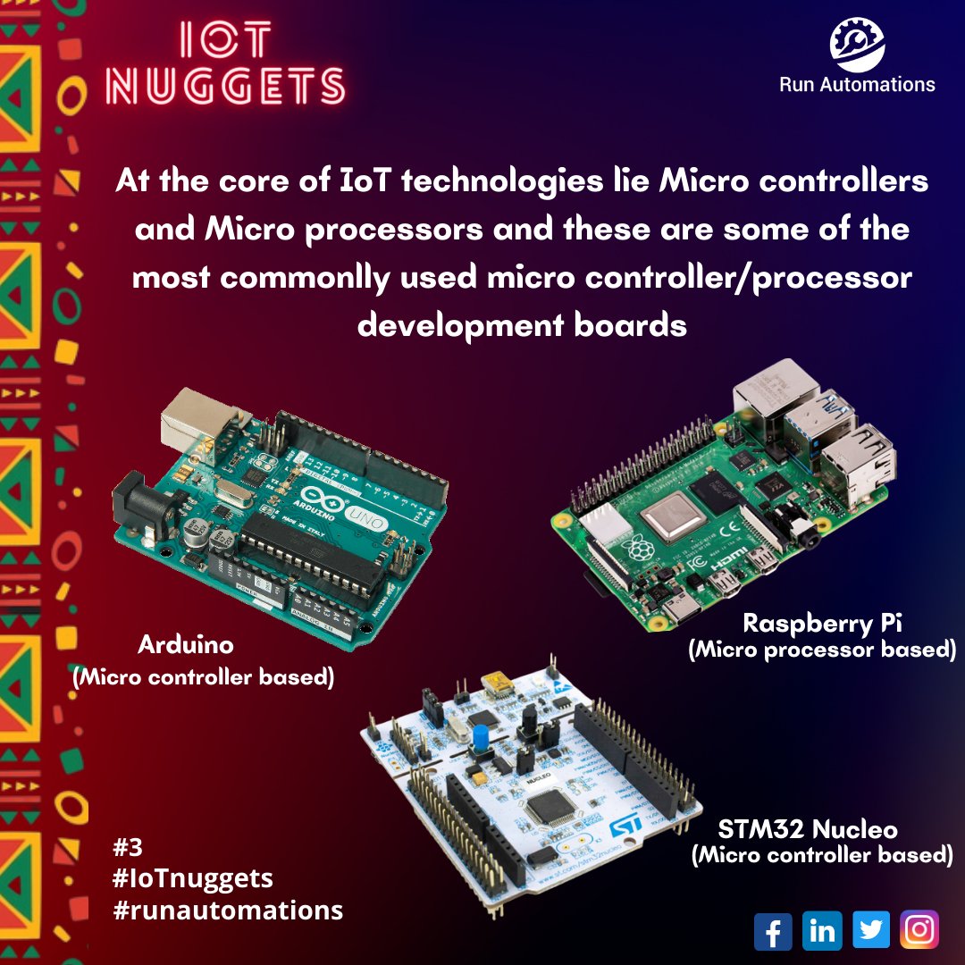 baits_nkonwa's tweet photo. The most commonly used development boards.
#ioT
#EmbeddedSystems
#IoTNuggets
#RunAutomations https://t.co/VZPD3SotfH
