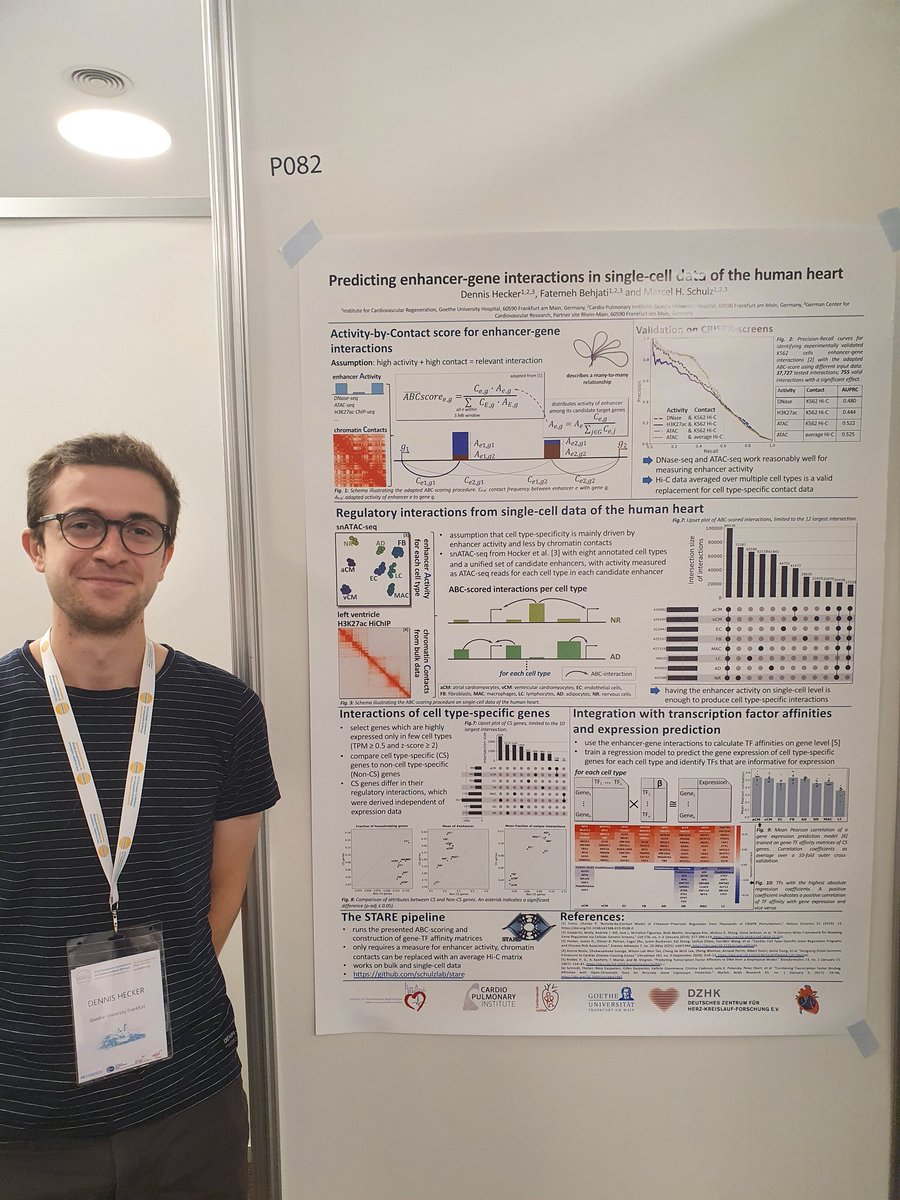 TheMarcelSchulz's tweet photo. 3 Posters today: Dennis Hecker P082-T on the prediction of #enhancer gene interactions using an adapted ABC model applied to heart #singlecell data. @YoungDZHK @dzhk_germany @CPI_ExStra @trr267 #SchulzLab #ECCB2022 preprint:https://t.co/hJbTlblgcu 1/3 https://t.co/4yTgdCEoqW