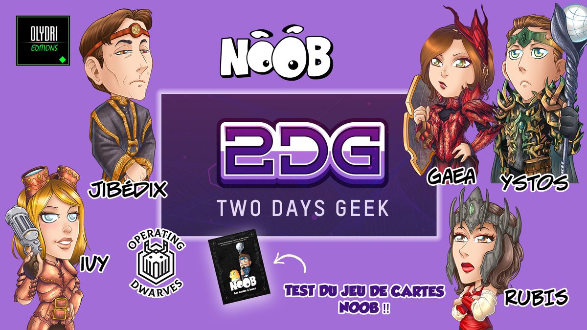 gaeaguildenoob's tweet photo. Ce week-end, nous serons à Biarritz pour le 2 Days Geek ! Il y aura aussi la team des @ODwarves qui sera là pour vous faire découvrir le jeu de cartes Noob ! 
Infos : https://t.co/iLhOcMyv0n @jbxrda @PetuliaRda @2DaysGeek @YstosNoob @fournierjohnana @Olydri_Noob @Olydri_Editions https://t.co/jlB3wUbV1M