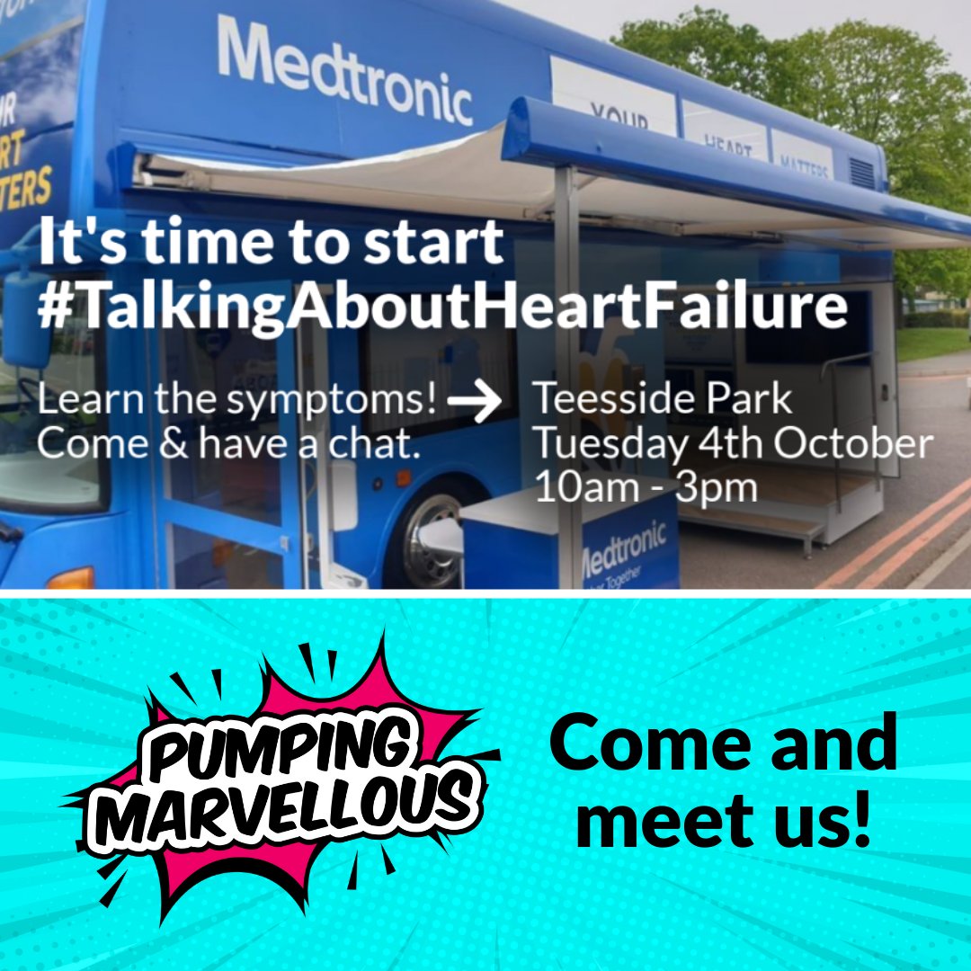 pumpinghearts's tweet photo. We will be teaming up with Medtronic and the NHS to teach people about heart failure.

We might even have some free goodies to give away. So come along and start #TalkingAboutHeartFailure

Date: Tue 4th October
Time: 10am - 3pm
Where: Teesside Park https://t.co/3pHgu4Hy4t