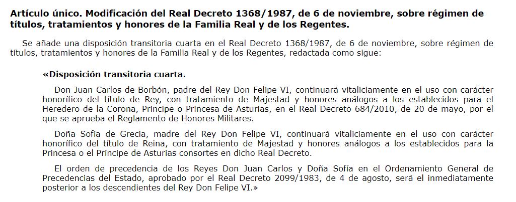 MariaPSC's tweet photo. Cada vez que alguien pronuncia la palabra "emérito" mueren dos gatitos. Para evitar que los felinos se extingan no hay nada como leer el artículo único del Real Decreto 470/2014, de 13 de junio, sobre títulos y tratamientos de los reyes Juan Carlos y Sofía https://t.co/mdm5UynEPU