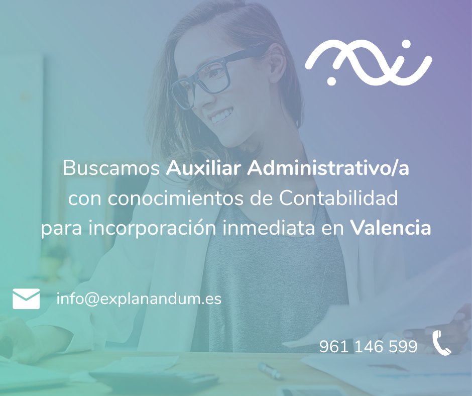 ExplanandumRRHH's tweet photo. Iniciamos búsqueda de Auxiliar Administrativo/a para incorporación inmediata en empresa líder en instalaciones industriales situada en Valencia.
#Explanandum #Hiring #Empleo #ALERTA #Administración #BASEGES #Office #Industria #Trabajo #Vacante #FelizMartes #20Sep #ULTIMAHORA https://t.co/baKUutsrwB