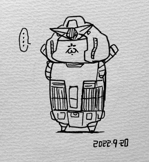 ザクに無理矢理起こされて機嫌の悪いガンダム 