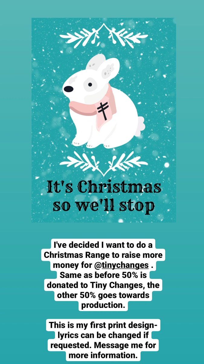 createhope12's tweet image. Let's do it again! I will be doing a Christmas Range 50% donated to @tinychanges  the other is for production. Drop me a message for more info. Prices start at just £5.00

#frightenedrabbit #frabbit #tinychanges #christmas