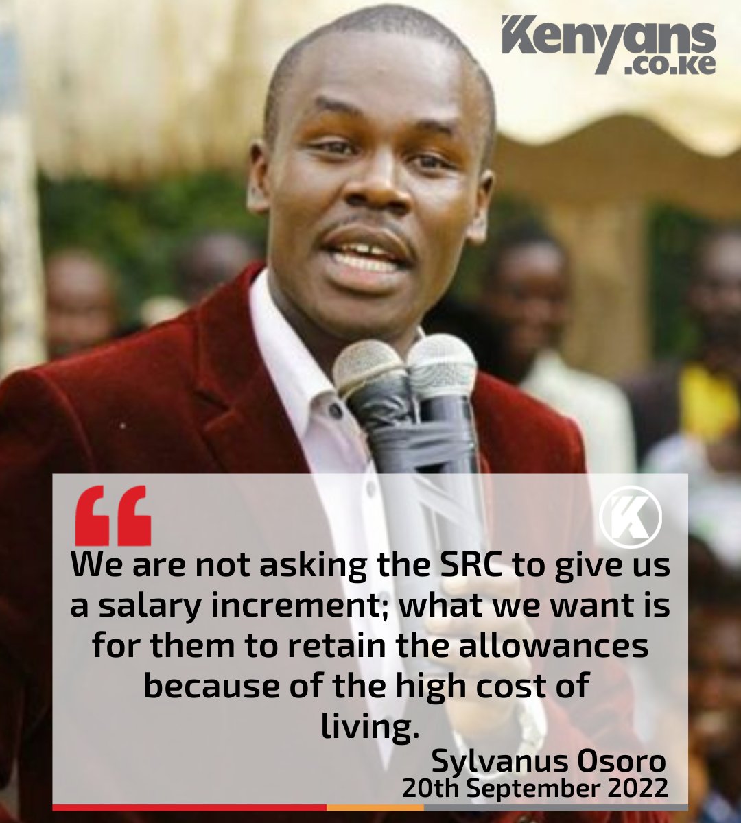 Retain our allowances, the cost of living is high - Sylvanus Osoro