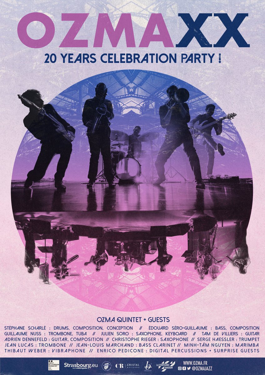 🥳Concert anniversaire des 20 ans en Alsace !

LE 14 OCTOBRE à La Briqueterie de Schiltigheim : 
 => urlz.fr/jccJ

Création @Jazzdor en partenariat avec Schiltigheim Culture avec un line up historique ! 🔥

INFOS OZMA-XX : biglink.to/OZMA20YEARS
#ozmajazz #ozma20years