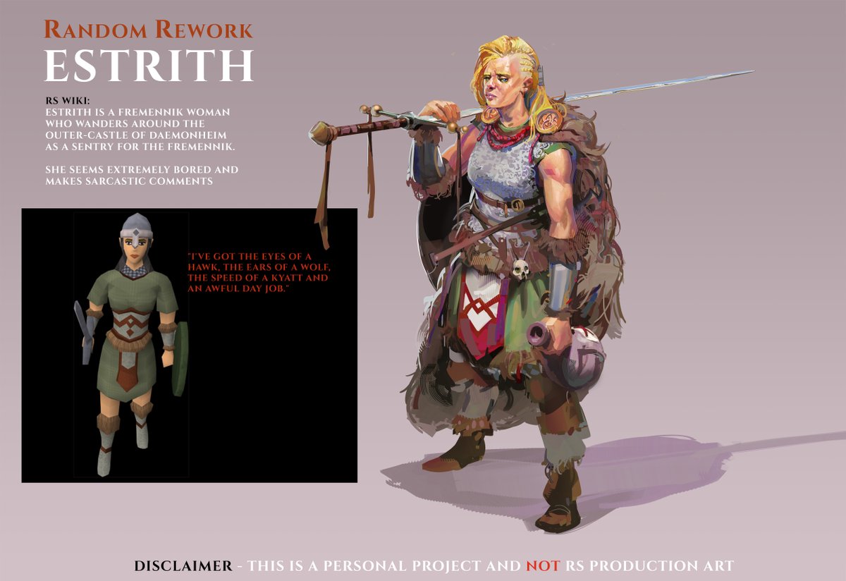 Having some fun reworking old RS characters. #runescape #conceptart