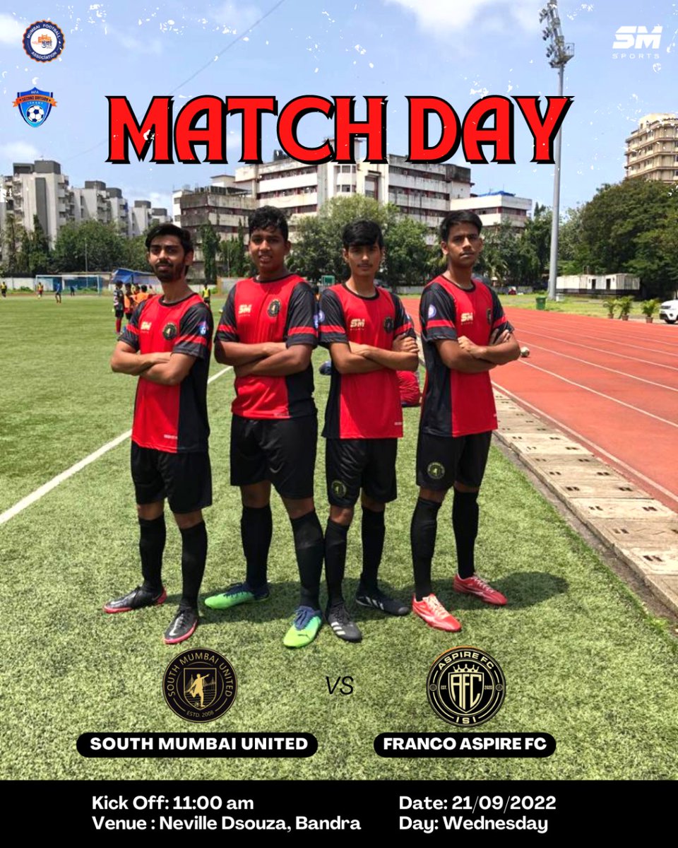 FC_SMU's tweet photo. Our boys look to register their 3rd win in a row tomorrow vs Franco Aspire FC. 

Let's support your local club!

#GoSMU❤️🖤💛 #NeverGiveUp #MumbaiBoysFootball #SouthMumbai #Mumbai #MFA #2ndDivision #IndianFootball https://t.co/DZQCuEisQ9