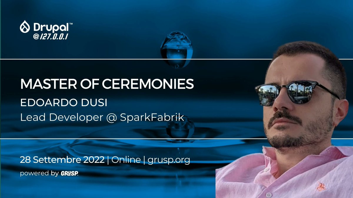 grusp's tweet photo. Presentiamo ora il nostro MC Edoardo Dusi, Lead Developer @ SparkFabrik che modererà la mattinata del 28 Settembre alle 9.30 online!
Partecipa #gratuitamente: https://t.co/bnUNCAovP8
Grazie al nostro main sponsor @SparkFabrik
#DrupalLocalhost #PHP #CloudNative https://t.co/iMNlaMMTSP