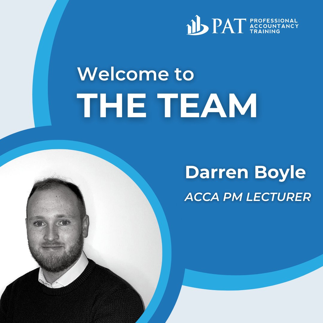 studywithPAT's tweet photo. We our delighted to welcome Darren Boyle to our Team, he will be lecturing ACCA PM. Darren, is an Associate Chartered Accountant, PM Lecturer, and a Business Transformation Consultant with a Big 4 practice firm.
#PAT #ACCA #ACCAstudents #ACCAexams #StudywithPAT https://t.co/hl5l1y81Xz