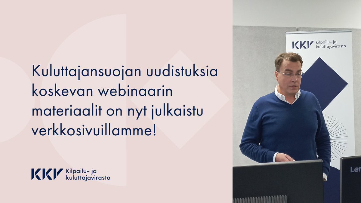 Järjestimme 13.9. webinaarin kuluttajansuojan muuttuvista säännöksistä esim. puhelinmyynnissä, alemarkkinoinnissa ja palveluissa. 

📽Webinaarin tallenteen ja esitykset löydät nyt verkkosivuiltamme.

🔗kkv.fi/ajankohtaista/…

#kuluttajansuoja