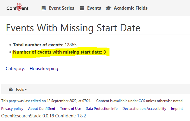 conf_id's tweet photo. Last week more than 800 of our over 12000 Event entries still had no start date. Without the work of our curators our goals for high #metadataquality would never be attainable.
#invisiblework https://t.co/rBSk6IVJl6
