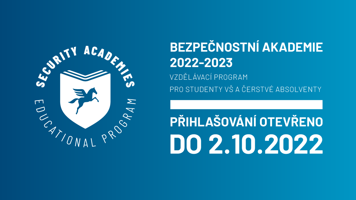 _EuropeanValues's tweet photo. 📣 🛡 Otevíráme přihlašování do třetího ročníku Bezpečnostní akademie! Přihlásit se mohou studenti a čerství absolventi se zájmem o bezpečnost a bezpečnostní politiku. Deadline přihlášek je 2. 10., všechny informace najdete na našem webu 👉 https://t.co/c2qHSI8OkU https://t.co/EwmpXE8nfl