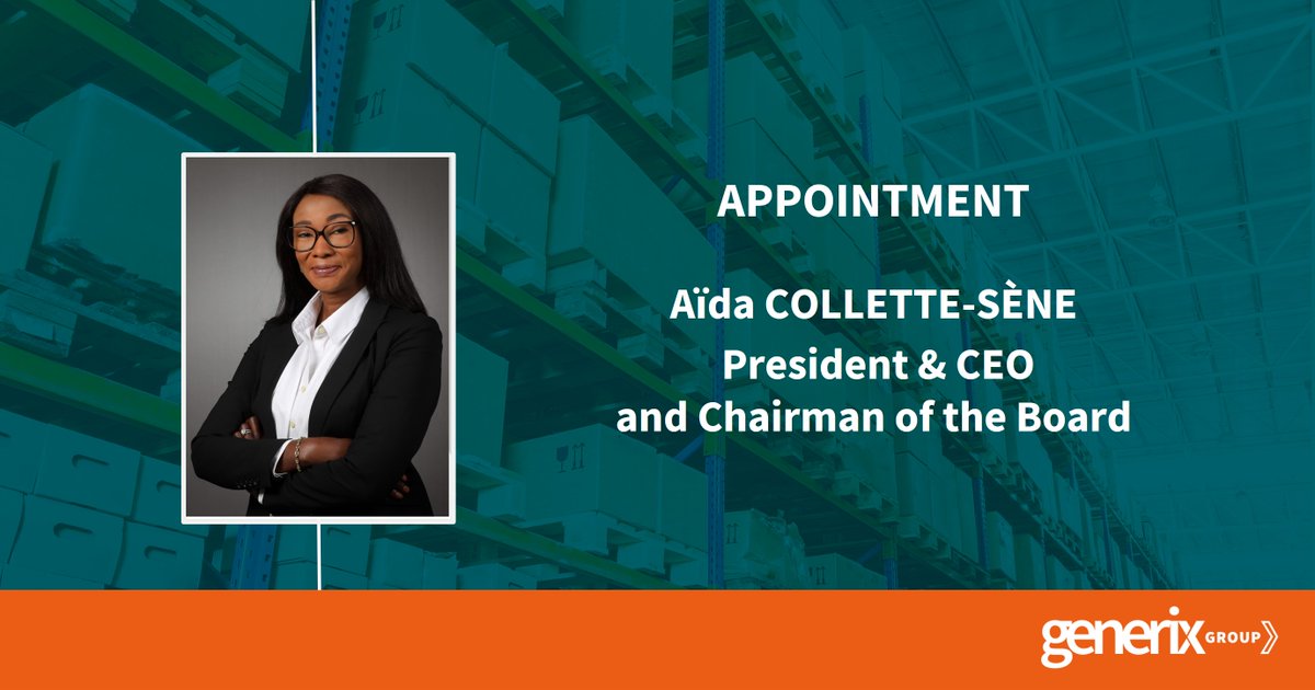 [APPOINTMENT] Aïda Collette-Sène is appointed President & CEO and Chairman of the Board of Generix Group. Get access to the press release HERE 👉 cutt.ly/6Vgztno #BoostTogether2025 #SupplyChain