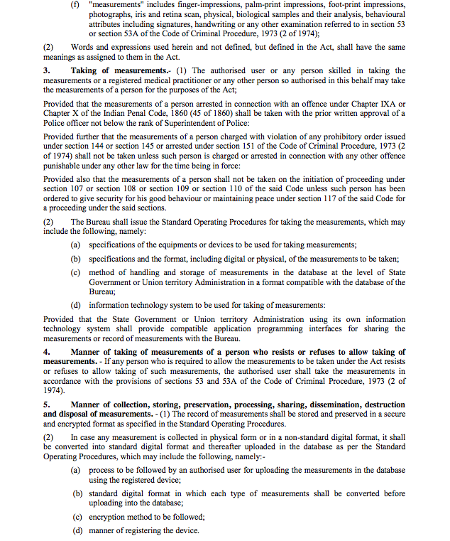 TheLeaflet_in's tweet photo. Centre notifies Rules under the Criminal Procedure (Identification) Act, 2022. 'Measurements' includes finger-impressions, palm-print impressions, foot-print impressions, photographs, iris and retina scan, physical, biological samples... https://t.co/Yqs2LKjJ22