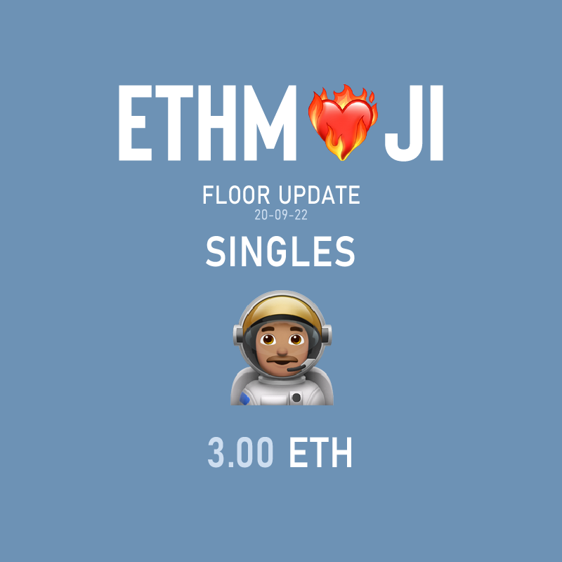 EthmojiClub's tweet photo. The #Ethmoji Singles have reached a floor price of 3 ETH 🫡 

From 1 to 3 ETH in 2 days, probably nothing. 

The #Ethmoji Singles are the ONLY domains in ALL of ENS to print as an individual character. There’s only 1326 of them. 

#ENS $ENS https://t.co/9NJHILAs5P