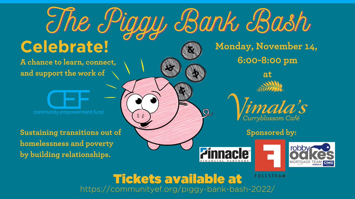 Cef Community Empowerment Fund Piggy Bank Bash Tickets On Sale Now Join Us At Vimala S Monday Nov 14 For A Special Night Celebrating Our Community Vip Tickets Are Available Which Cef Community Empowerment Fund Piggy Bank Bash Tickets On Sale Now Join Us At Vimala S Monday Nov 14 For A Special Night Celebrating Our Community Vip Tickets Are Available Which