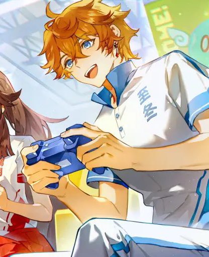 FUSHIGUR0's tweet photo. zhongchi in their gaming danmei era 

hutao recruits her older (boomer) cousin to this popular fighting game and childe is on a smurf account bc he wants to help teucer level up

zhongli falls for this cute healer named “anya” and childe panicking bc this dude was rich somehow?? https://t.co/r8HdLPXAV8