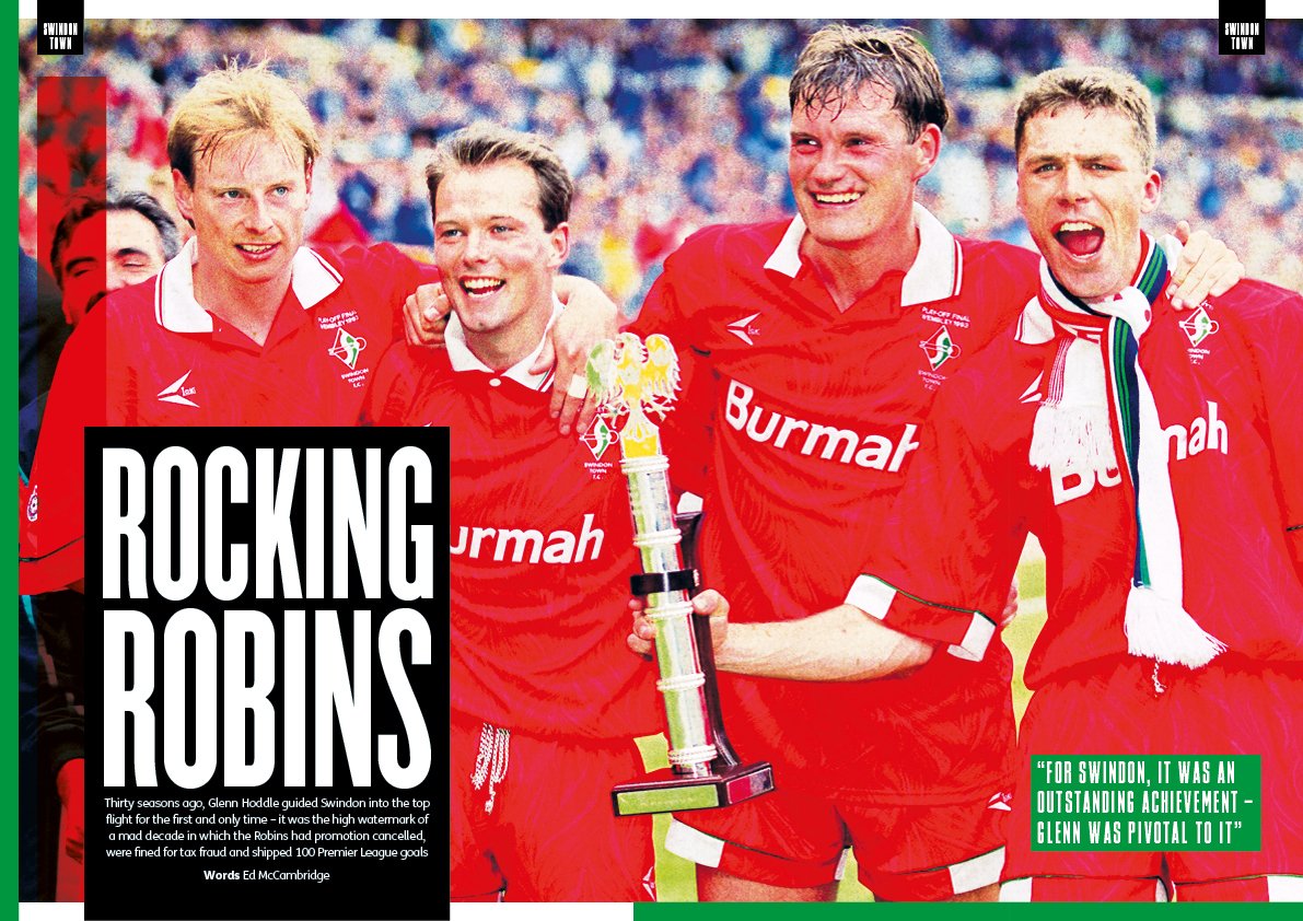 FourFourTwo's tweet photo. 🚨 NEW ISSUE 🚨

🤯 SWINDON'S CRAZY DECADE
 
When Glenn Hoddle guided Swindon into the top flight for the first time, it was the high watermark of a decade in which they had promotion cancelled, were fined for tax fraud and shipped 100 Premier League goals
https://t.co/0Jsu3GV2le https://t.co/akp85K3JJt