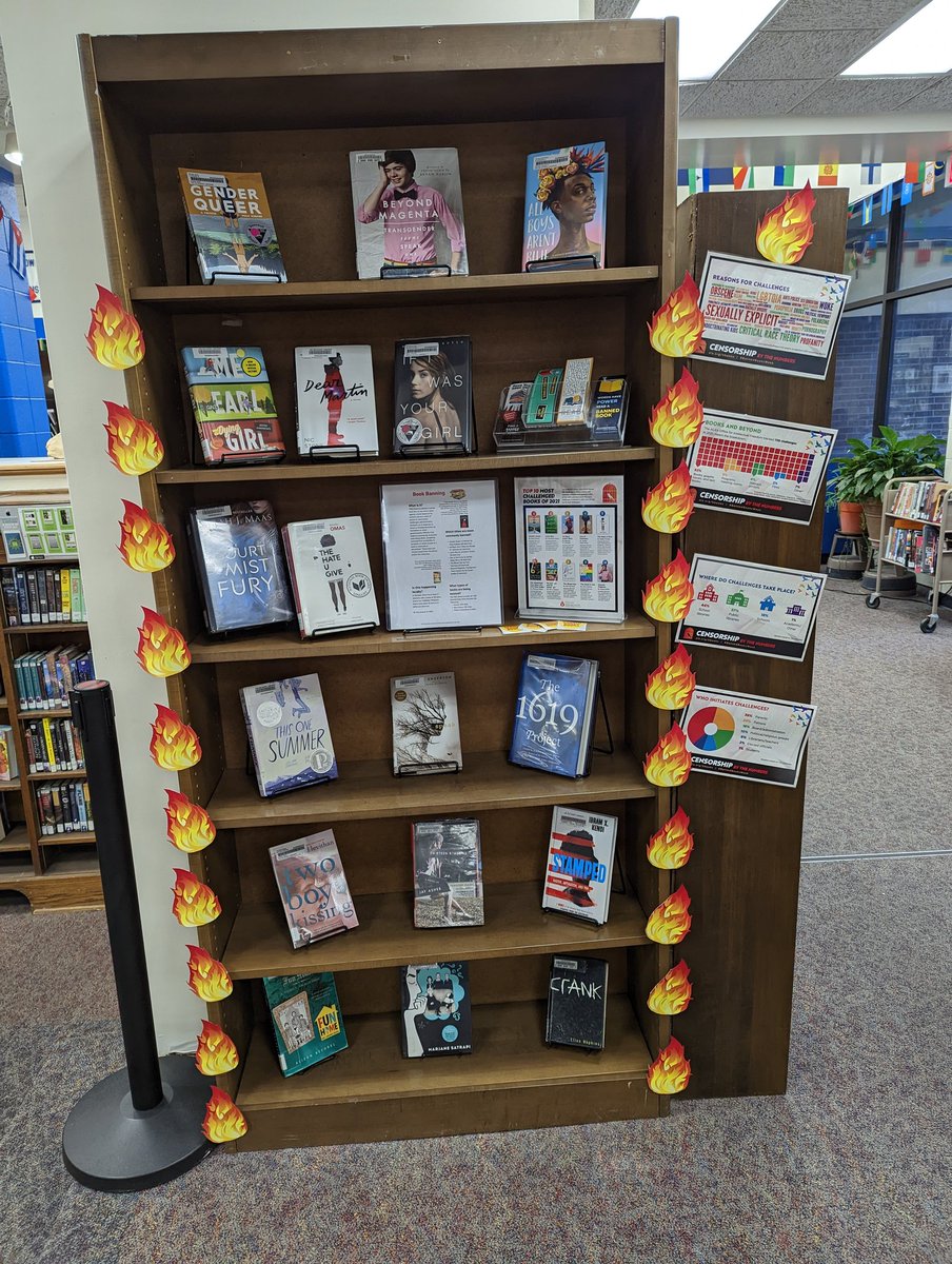 Today is day 2 of banned books week when we celebrate our freedom to read what one chooses. Come by the Sumner Library to see some of the books that have recently been challenged around the country. #bannedbooksweek @sumner_academy_kckps <a href="/kckschools/">Kansas City, Kansas Public Schools</a> @kckpubliclibrary