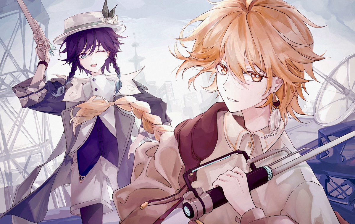 LaoLaoLao__Lao's tweet photo. #GenshinImapct #venther #aether #venti 
尝试设计了新衣服(⁎⁍̴̛ᴗ⁍̴̛⁎) https://t.co/pIuqWJmWQA