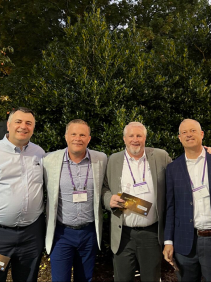 SA_Solvere's tweet photo. SVP Mike Brindley attended the 25th Ziegler Senior Living Finance and Strategy Conference and won best ball at the golf tournament. His fabulous foursome included James W. Green, CPA, CFO at Pinnacle Senior Living, Greg Hensley, SVO at Plante Moran and Rob Adams, SVP at Attane. https://t.co/e90SNHlwrT
