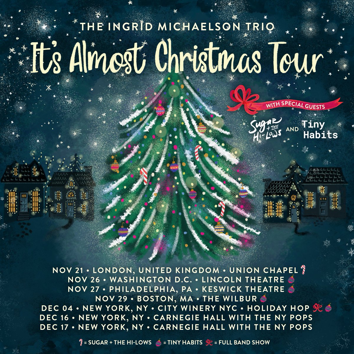 Team_Ingrid's tweet photo. Ingrid is kicking off her favorite time of year with the It's Almost Christmas Tour! 🎄🎁 Pre-sale starts tomorrow at 10AM ET. Tap the images to check out the dates + sign up for Ingrid’s mailing list for the pre-sale access code: https://t.co/EpB7nGuyj1
 #ItsAlmostChristmasTour https://t.co/Aiy0zJEzNk