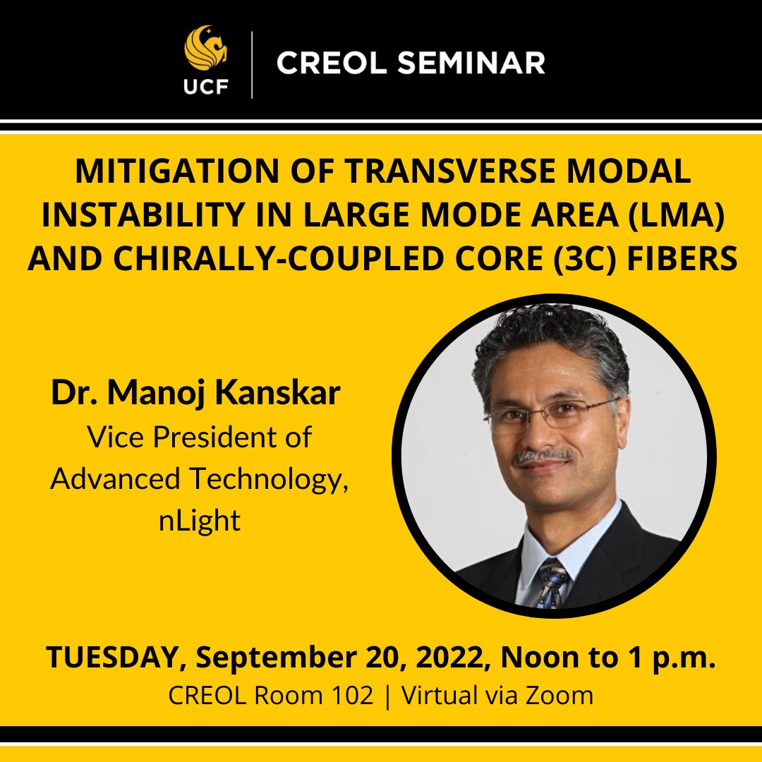 UCF CREOL (@creolatucf) on Twitter photo TODAY at Noon - virtual and IRL options.
✅CREOL.ucf.edu for more details and 🔗
#optics #photonics #UCFCREOL #UCF # TODAY at Noon - virtual and IRL options.
✅CREOL.ucf.edu for more details and 🔗
#optics #photonics #UCFCREOL #UCF #