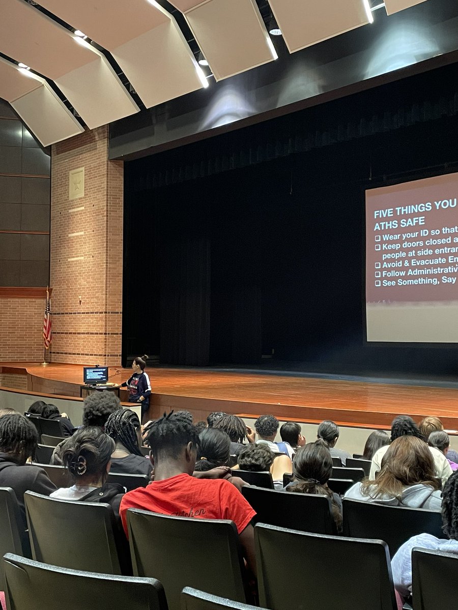 Safety presentations with freshmen & seniors today. Let’s keep the Den safe. #aths #handlehardbetter #lionsden