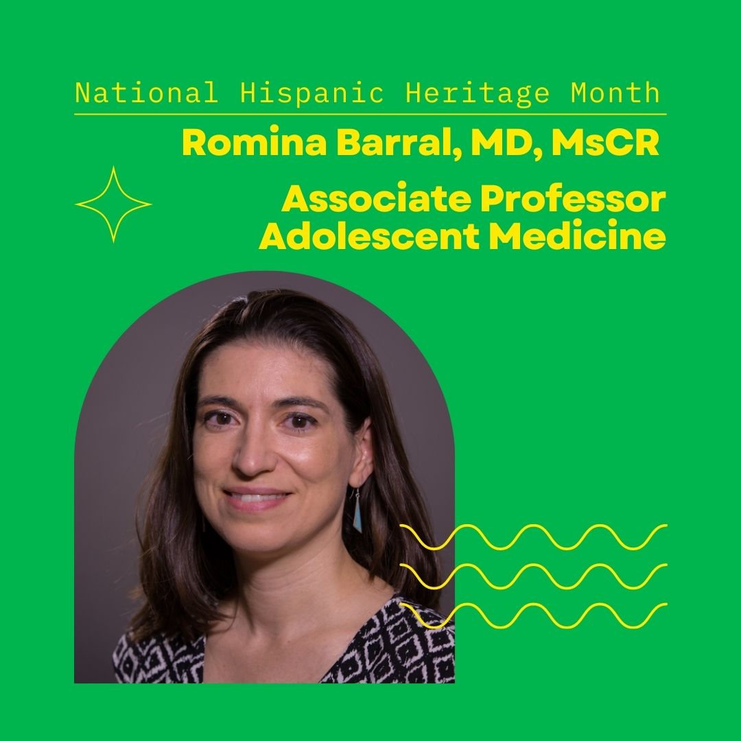 CMKCFellows's tweet photo. For our next faculty highlight for  #HispanicHeritageMonth, we’d like to introduce Dr. Romina Barral from #AdolescentMed! 
#LatinxHeritageMonth #Latinxpediatricians https://t.co/cv3w0hUKRd