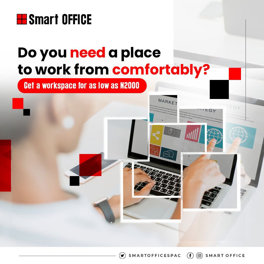 Smartofficespac's tweet photo. Book office space HERE!!
.
.
.
For more info about our services, contact:
Email: info@smartofficeng.com
βοΈ: 09037163157
.
.
.
.
Visit @smartofficespaces today and share your experience later ππ―ππ
.
.
.
#smartofficespaces #smartOFFICE #workspace #coworkspacesAbuja https://t.co/9uxVgDUSBP