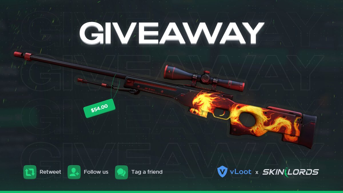 SkinLords's tweet photo. AWP Wildfire 🎁 CSGO Skin Giveaway!

✅ To enter:
- Follow us and @vloot_io 
- Retweet and Tag a friend

Ends in two days! Best of luck! https://t.co/6dHMOSxMvy