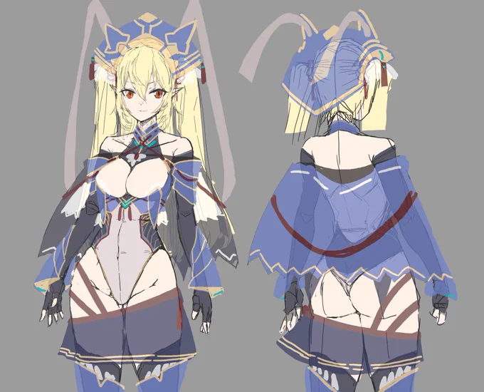 パーツごとにレイヤー別けようかと思いつつも後でとっ散らかるの解ってる…
とりあえずすけすけに出来るようにはしたい 