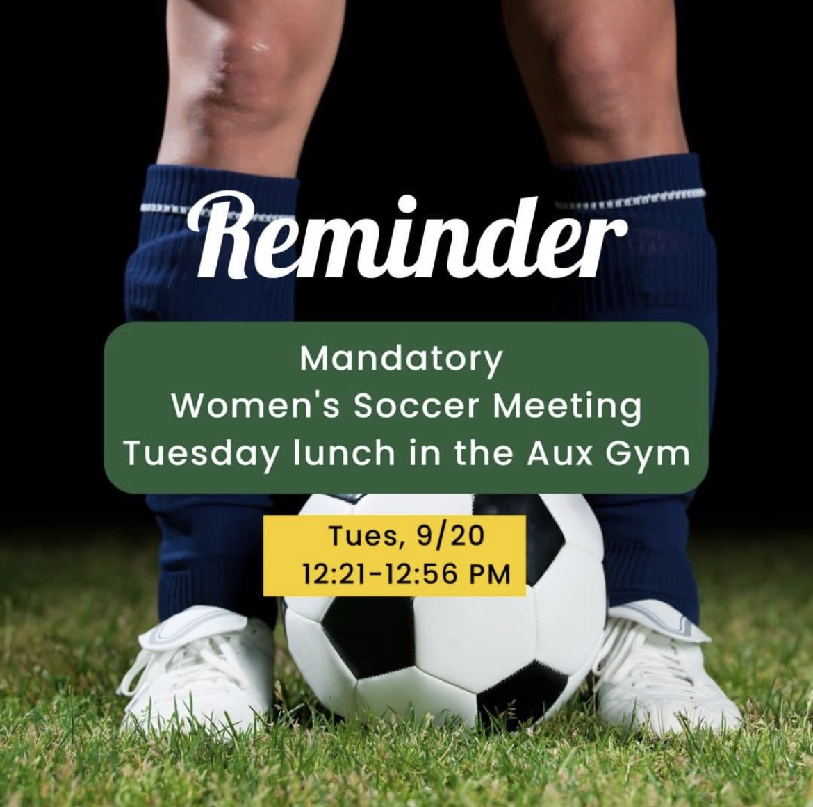 SOCCER INFO MEETING TODAY AT LUNCH 💛💚