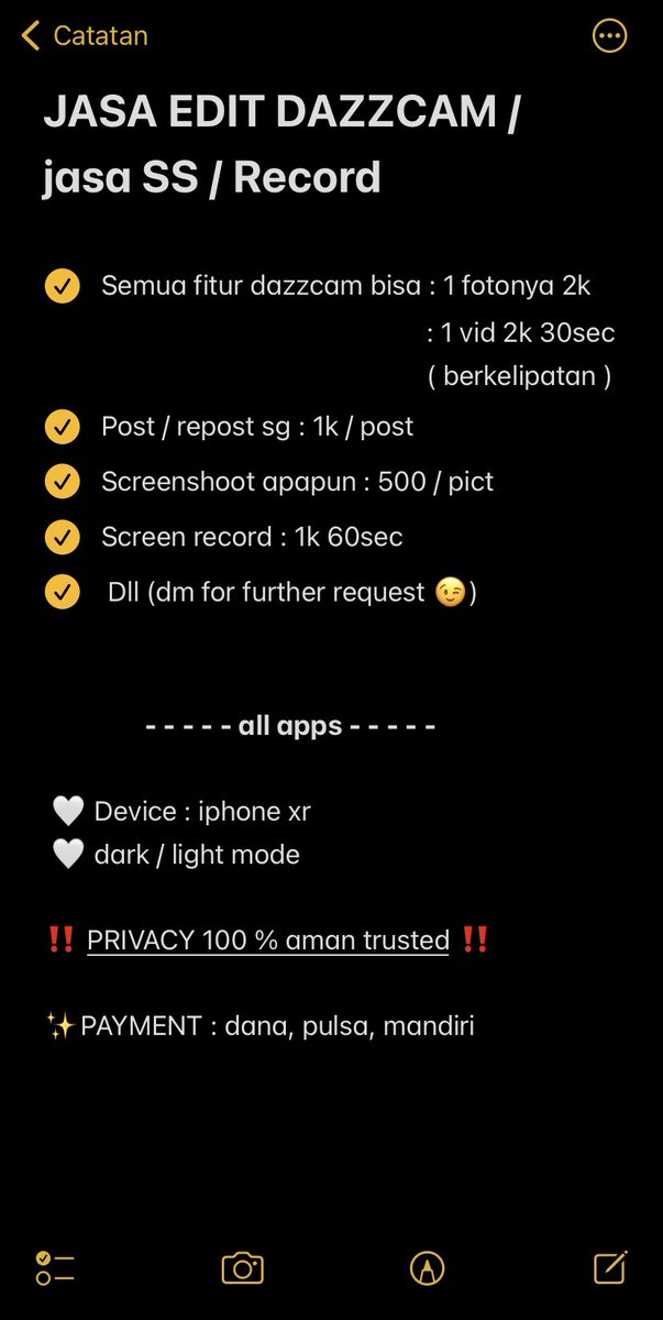 Selaika02's tweet photo. Jasa edit Apk dazzcam, jasa ss iphone / record 🤩 termurah terpercaya #jasass #zonajajan #zonabu #zonauangᅠᅠᅠ https://t.co/npw51NR6YV