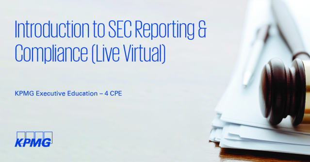 cconroyexeced's tweet photo. For the basics on SEC rules, forms and guidance, attend Introduction to SEC Reporting &amp; Compliance, a 4-hour live virtual course offered Oct. 27. Using actual SEC filings and case studies, learn how regulations are implemented. Estimated CPE: 4. https://t.co/pDKXfxfA0R https://t.co/ZSSvScrLXH