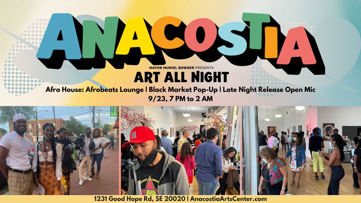 See you on Saturday! #ArtAllNight #AnacostiaBID
Register Here: eventbrite.com/e/419037170457